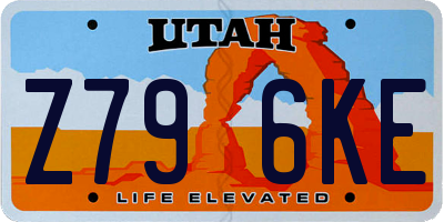 UT license plate Z796KE