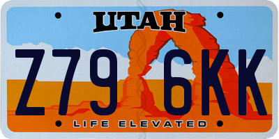 UT license plate Z796KK