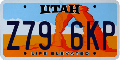 UT license plate Z796KP