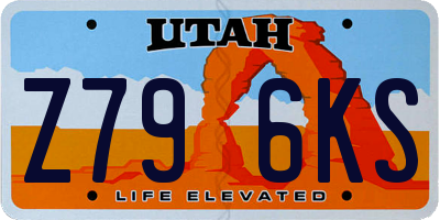 UT license plate Z796KS
