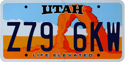 UT license plate Z796KW