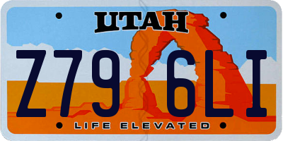 UT license plate Z796LI
