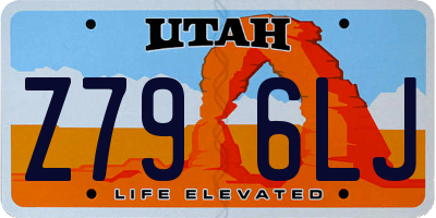 UT license plate Z796LJ