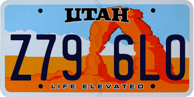 UT license plate Z796LO