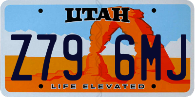 UT license plate Z796MJ