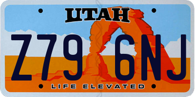 UT license plate Z796NJ