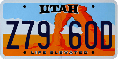 UT license plate Z796OD