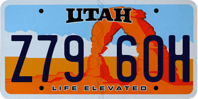 UT license plate Z796OH
