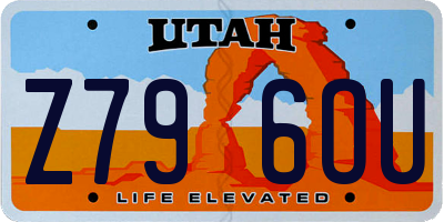 UT license plate Z796OU