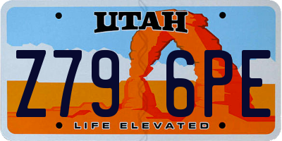 UT license plate Z796PE