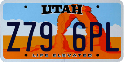 UT license plate Z796PL