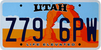 UT license plate Z796PW