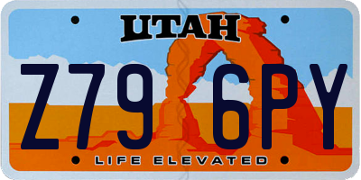 UT license plate Z796PY