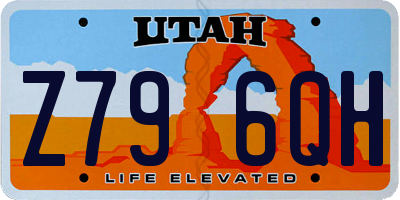 UT license plate Z796QH
