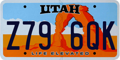UT license plate Z796QK