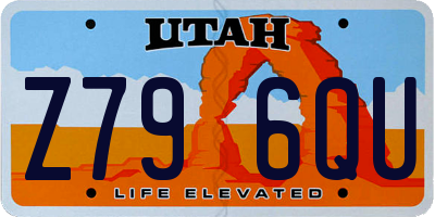 UT license plate Z796QU