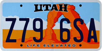 UT license plate Z796SA