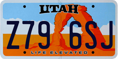 UT license plate Z796SJ