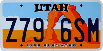 UT license plate Z796SM