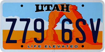 UT license plate Z796SV