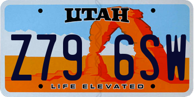UT license plate Z796SW