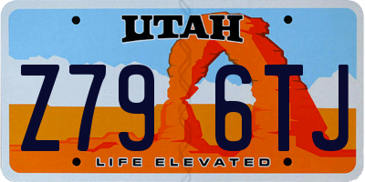 UT license plate Z796TJ