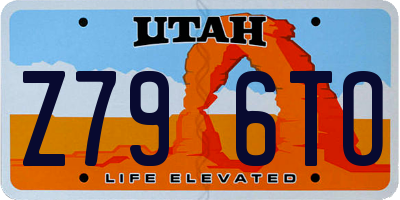 UT license plate Z796TO