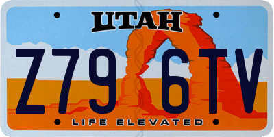UT license plate Z796TV