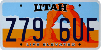 UT license plate Z796UF