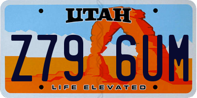 UT license plate Z796UM
