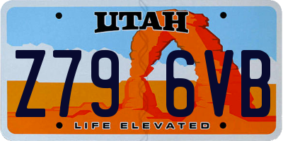 UT license plate Z796VB