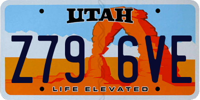 UT license plate Z796VE