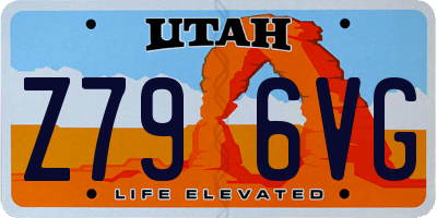 UT license plate Z796VG