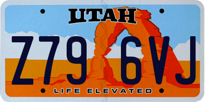 UT license plate Z796VJ