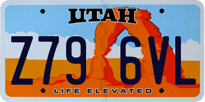 UT license plate Z796VL