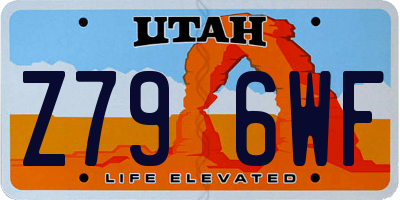UT license plate Z796WF