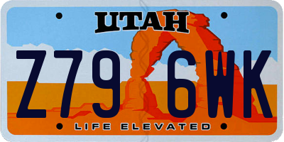 UT license plate Z796WK