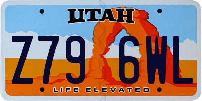 UT license plate Z796WL