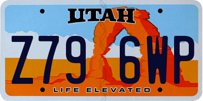 UT license plate Z796WP