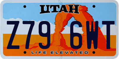 UT license plate Z796WT