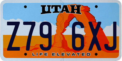 UT license plate Z796XJ