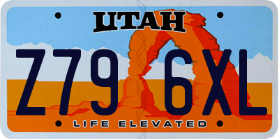 UT license plate Z796XL
