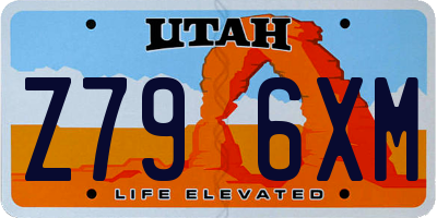 UT license plate Z796XM