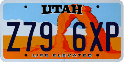 UT license plate Z796XP