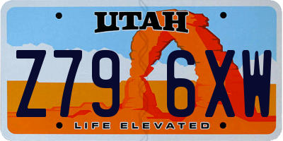 UT license plate Z796XW