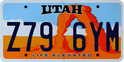 UT license plate Z796YM