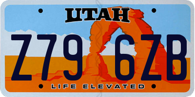 UT license plate Z796ZB
