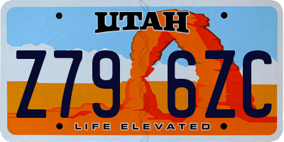 UT license plate Z796ZC