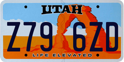 UT license plate Z796ZD