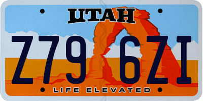 UT license plate Z796ZI